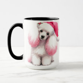 Roze Poedel Kerst Koffie Mok Cup