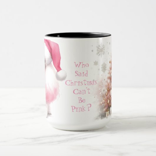 Roze Poedel Kerst Koffie Mok Cup (Midden)