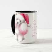 Roze Poedel Kerst Koffie Mok Cup (Voorkant links)
