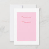 Roze Poedel Kleine Traditionele  Valentijn Kaart (Achterkant)