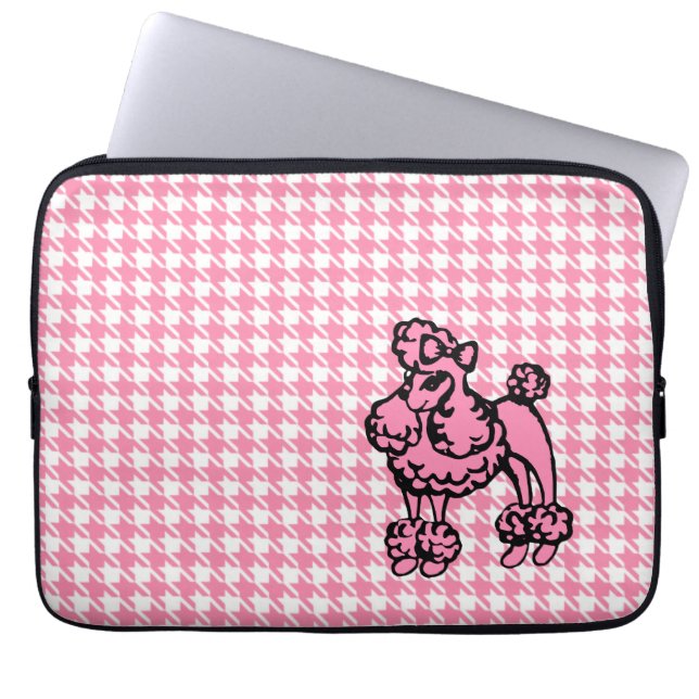 Roze poedel laptophoes laptop sleeve (Voorkant)