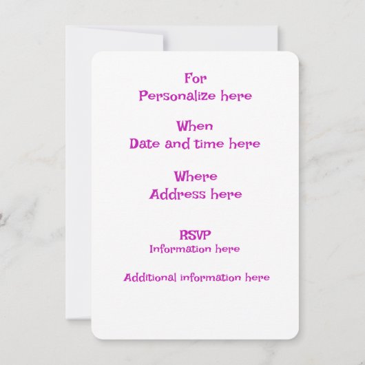 Roze Poedel Meisjes Verjaardag Sample uitnodiging (Achterkant)