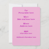 Roze Poedel Meisjes Verjaardag Sample uitnodiging (Achterkant)