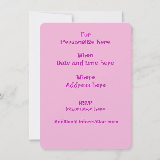 Roze Poedel Meisjes Verjaardag Sample uitnodiging (Achterkant)