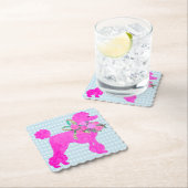 Roze poedel partij benodigdheden kartonnen onderzetters (Insitu)