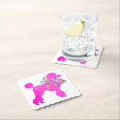 Roze poedel partij benodigdheden kartonnen onderzetters (Insitu)