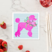 Roze poedel partij benodigdheden servet (Insitu)