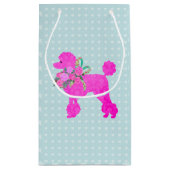 Roze Poedel Party Gepersonaliseerde Gift Bag Klein Cadeauzakje (Achterkant)