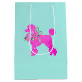 Roze Poedel Party Gepersonaliseerde Gift Bag Medium Cadeauzakje (Achterkant)