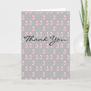 Roze Poedel Patroon Dank u kaart