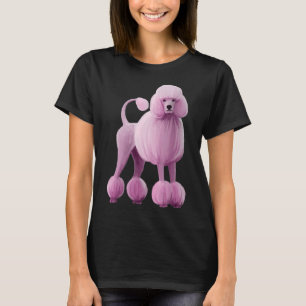 Roze poedel standaard Show hond T-shirt