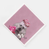 Roze poedel Standard Dinner Paper Napkins Servetten (Hoek)
