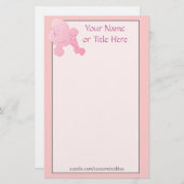 Roze Poedel Stationery Briefpapier (Voorkant / Achterkant)