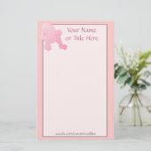 Roze Poedel Stationery Briefpapier (Staand voorkant)