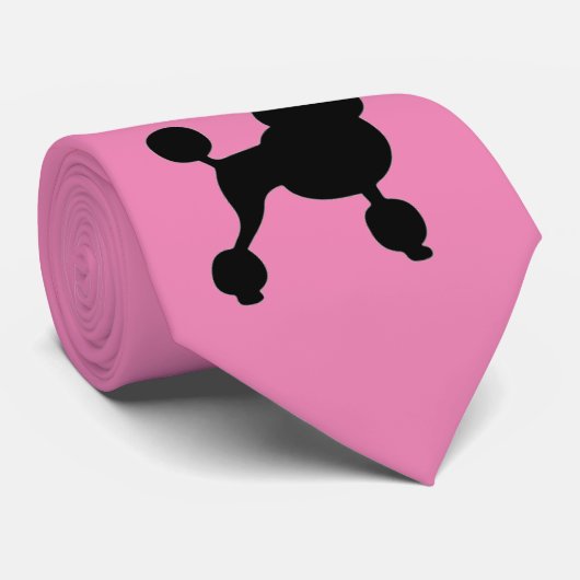 roze poedel stropdas (Opgerold)