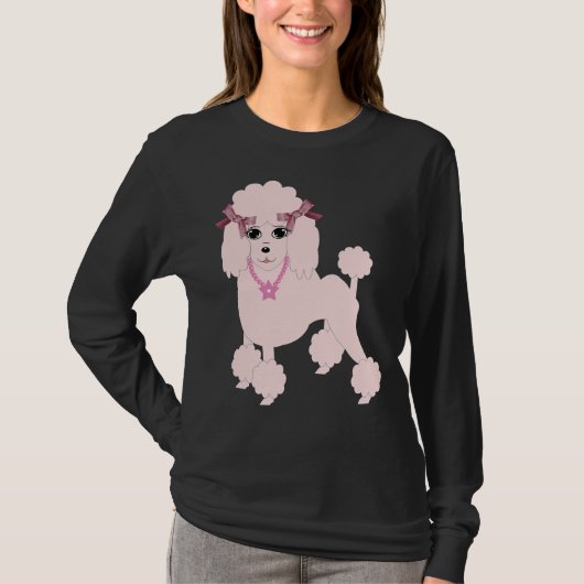 Roze poedel T- T-shirt (Voorkant)