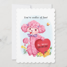 Roze Poedel  Valentijn Feestdagenkaart