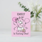 Roze Poedel Verjaardag Custom Briefkaart (Staand voorkant)