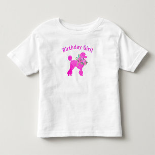 Roze Poedel Verjaardag Meisje T-shirt