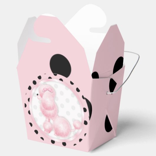 Roze Poedel Verjaardagsfeestje Favor Box Bedankdoosjes (Geopend)
