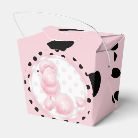 Roze Poedel Verjaardagsfeestje Favor Box Bedankdoosjes (Achterkant)