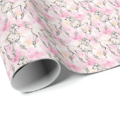 Roze Poedel Waterverf Cadeaupapier (Rol Hoek)