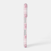 Roze poedels op plaid iPhone 16 hoesje (Rechterkant)