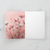 Roze poeder achtergrond met wilde klaprozen kaart (Binnen)