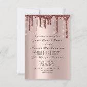 Roze Poeder Glitterende Drips BRUILOFT 16DE Kaart (Voorkant)