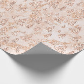 Roze poeder Gold Glitter kerstboom Marmer Lux Cadeaupapier (Hoek)