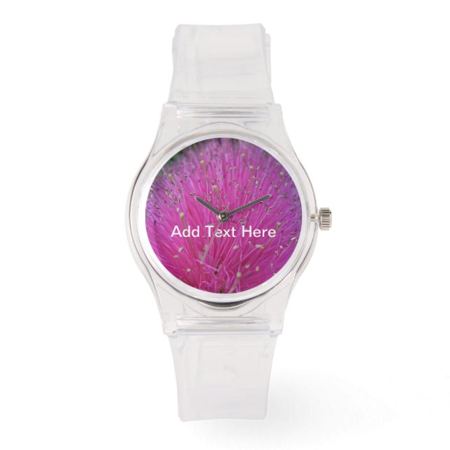 Roze Poeder Puff Horloge (Voorkant)