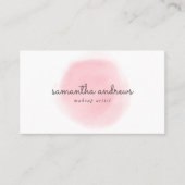 Roze Poeder Puff Make-up Artiest Afspraak Visitekaartje (Voorkant)