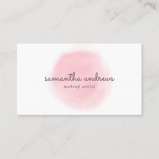 Roze Poeder Puff Make-up Artiest Afspraak Visitekaartje (Voorkant)