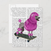 Roze poel en skateboard briefkaart (Voorkant / Achterkant)