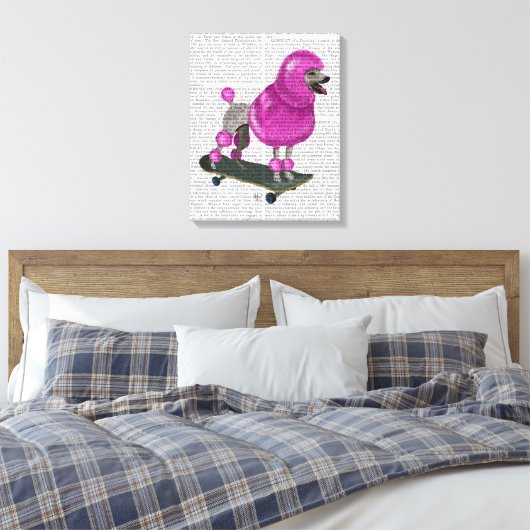 Roze poel en skateboard canvas afdruk (Insitu (Slaapkamer))