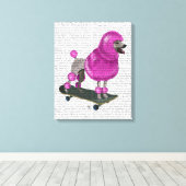 Roze poel en skateboard canvas afdruk (Insitu (Houten vloer))
