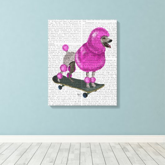 Roze poel en skateboard canvas afdruk (Insitu (Houten vloer))