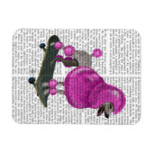 Roze poel en skateboard magneet (Horizontaal)