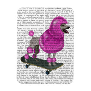 Roze poel en skateboard magneet