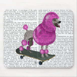 Roze poel en skateboard muismat