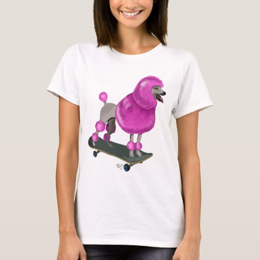 Roze poel en skateboard t-shirt (Voorkant)