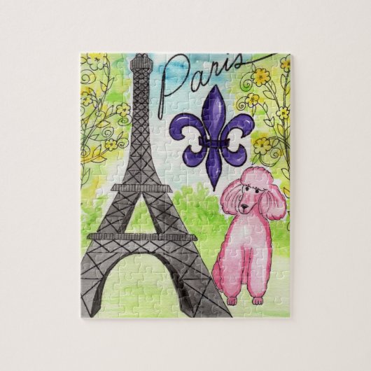 Roze poel in Parijs Legpuzzel (Verticaal)