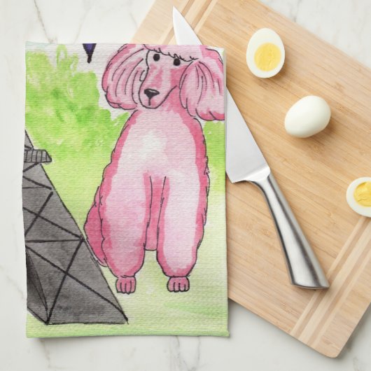 Roze poel in Parijs Theedoek (Quarter Fold)