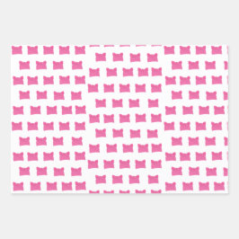 Roze Poesje Feministische gebreide Pet Inpakpapier Vel