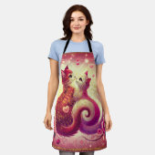 Roze Poesje Katten Geurkaars Schort (Gedragen)