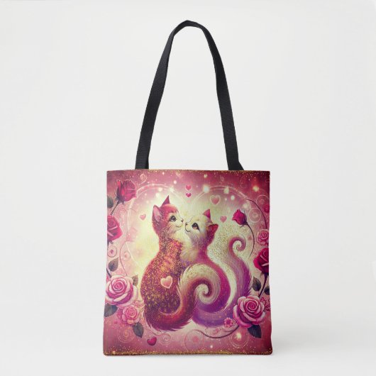 Roze Poesje Katten Geurkaars Tote Bag (Voorkant)