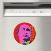 Roze Poetin Pop Art Portret Magneet (Insitu (Vaatwasser))