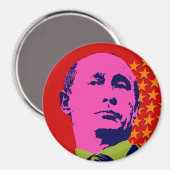 Roze Poetin Pop Art Portret Magneet (Voorkant / Achterkant)