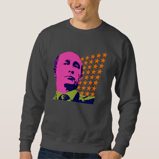 Roze Poetin Pop Art Portret Trui (Voorkant)
