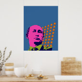 Roze Poetin Pop Kunstportret Poster (Keuken)